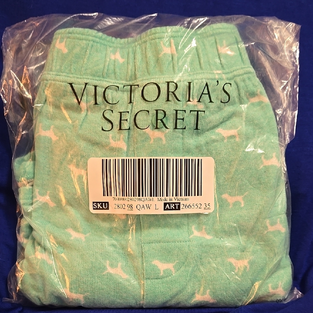 Victoria's Secret Mint Green Dog Print Period Pajama Shorts